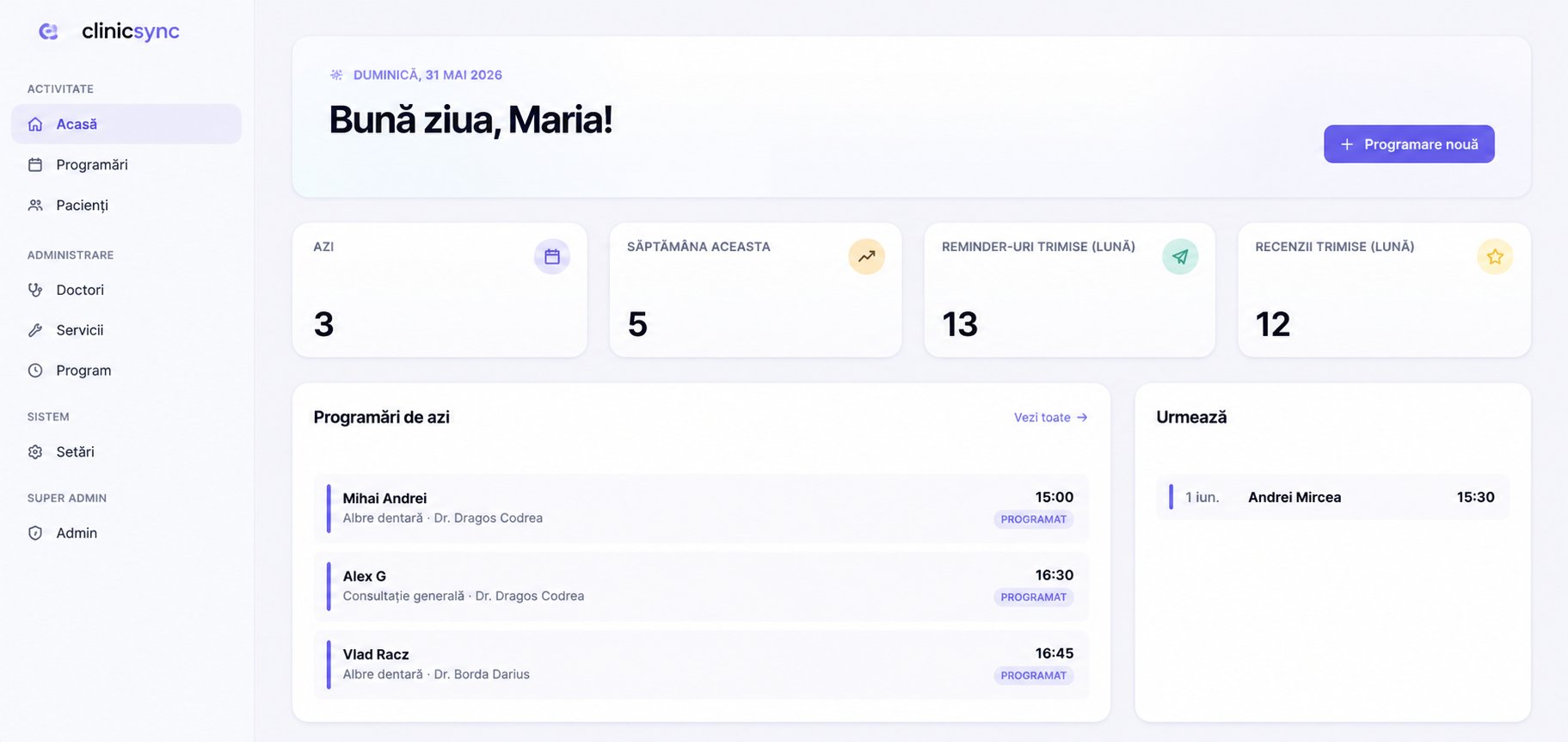 ClinicSync Dashboard